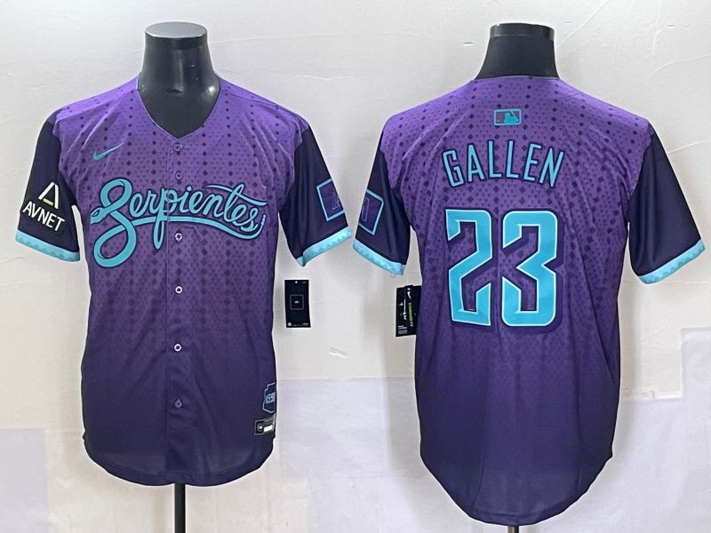 Men 2025 Arizona Diamondback #23 Gallen Purple Joint Name Nike MLB Jersey style 5->arizona diamondback->MLB Jersey